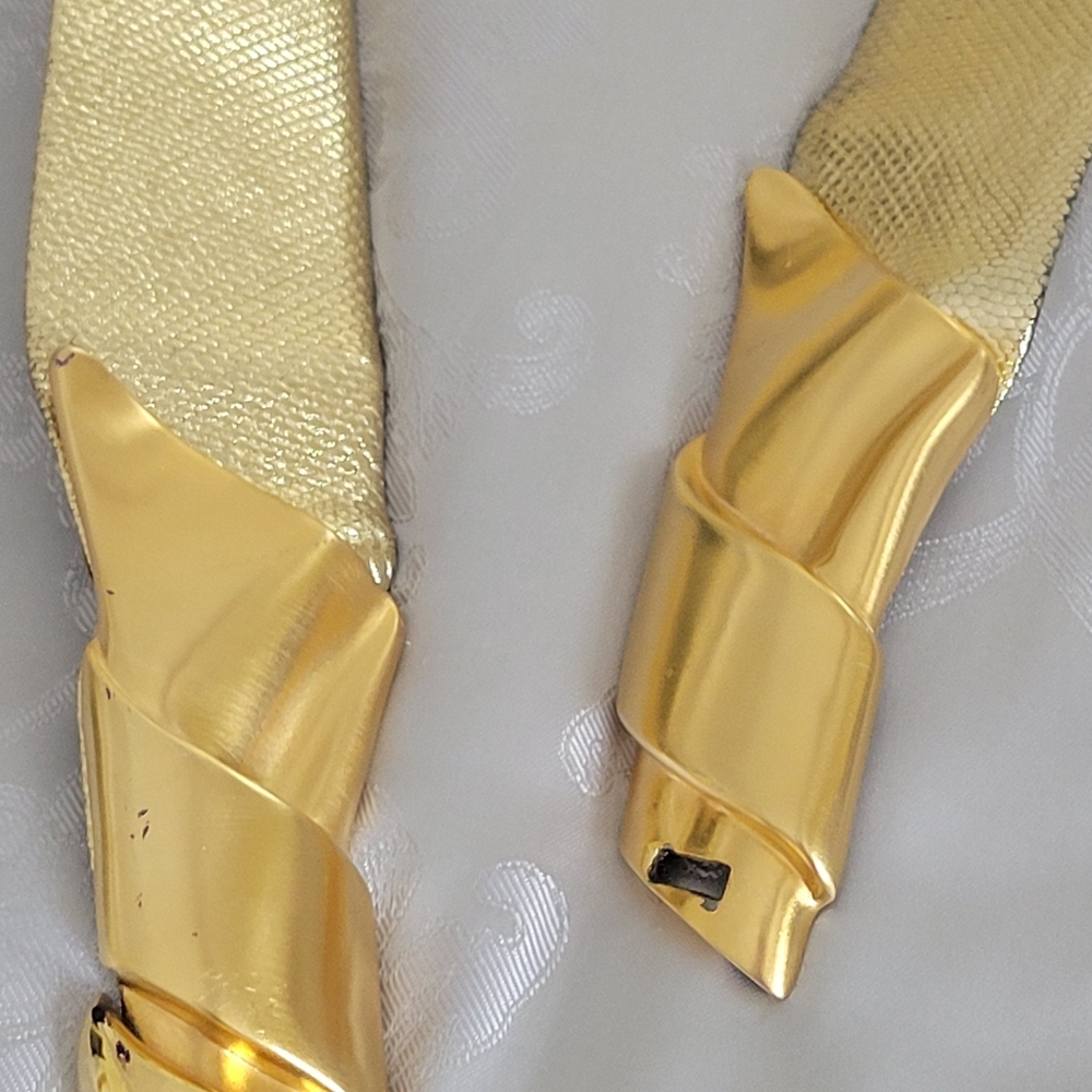 Judith Leiber Gold Lizard Women's Belt With Gold Color Buckle 38 - Picture 12 of 12